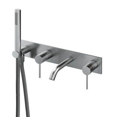 Royal plaza Visione afdekset badkraan uitloop 154mm geborsteld rvs TWEEDEKANS