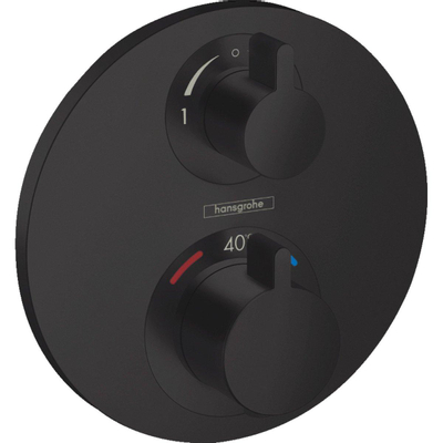 Hansgrohe Ecostat s afdekset thermostaat stop-/omstelkraan mat zwart