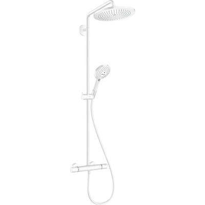 Hansgrohe Croma Select S 280 Air 1jet showerpipe EcoSmart: m. Ecostat Comfort douchekraan thermostatisch HOH=15cm m. Croma 280 1jet hoofdd. en 3jet handdouche mat wit