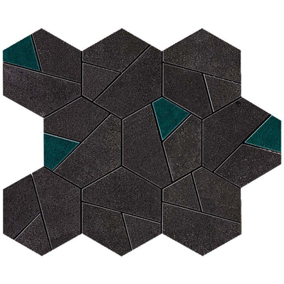 Atlas Concorde Boost Mozaiektegel - 25x30cm - 9mm - gerectificeerd - Porcellanato - Tarmac (Zwart)