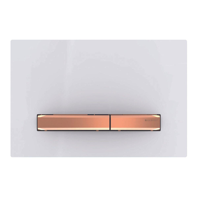 Geberit Sigma50 bedieningsplaat - 2-toets spoeling - vierkant - roodgoud/wit