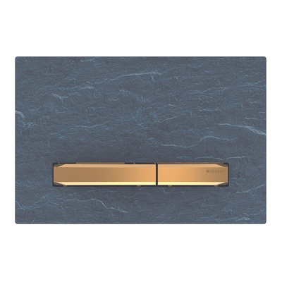 Geberit Sigma50 bedieningsplaat - 2-toets spoeling - vierkant - messing/Mustang leisteen
