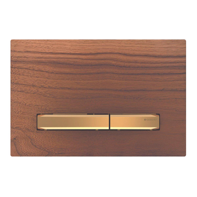 Geberit Sigma50 bedieningsplaat - 2-toets spoeling - vierkant - messing/Amerikaans noten