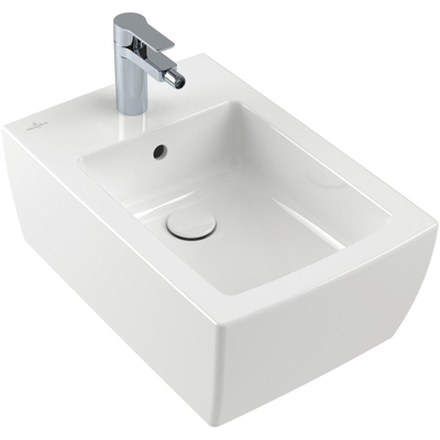 Villeroy & Boch Memento 2.0 wandbidet 1 kraangat met overloop 37.5x56cm ebony TWEEDEKANS