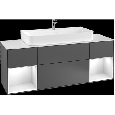 Villeroy & Boch Finion wastafelonderkast 160x60.3cm 4 lades Black matt