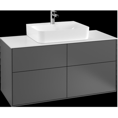Villeroy & Boch Finion wastafelonderkast 120x60.3cm 4 lades Black matt