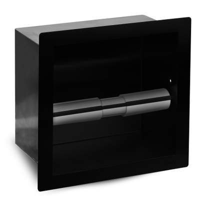 Looox Closed closetrolhouder - inbouw - 1 rol - zwart mat