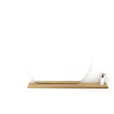 Looox Wood collection Wood spiegelplank asymmetrisch 120x3x13cm eiken old grey