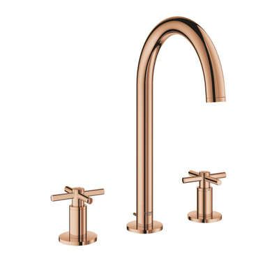 GROHE Atrio Wastafelkraan Opbouw - uitloop 16.6cm - M-size - waste - hoog - - kruisgrepen - warm sunset