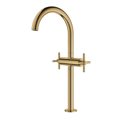 GROHE Atrio Wastafelkraan Opbouw - uitloop 18cm - XL-size - draaibaar - kruisgrepen - cool sunrise