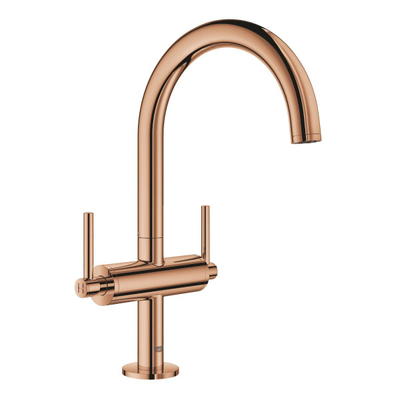 GROHE Atrio Wastafelkraan Opbouw - uitloop 16.6cm - L-size - push open - draaibaar - warm sunset