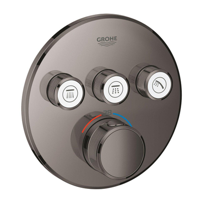 GROHE Grohtherm SmartControl inbouwkraan thermostatisch met omstel voor 3 functies rond hard graphite