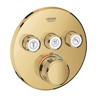 GROHE Grohtherm SmartControl inbouwkraan thermostatisch met omstel voor 3 functies rond cool sunrise