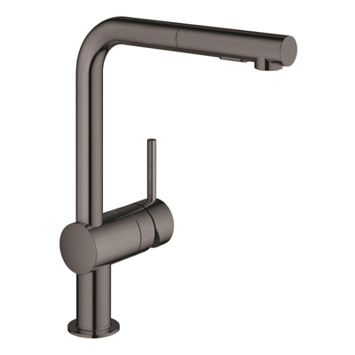 GROHE Minta Keukenkraan - hoog - uittrekbare l uitloop - 2 straalsoorten - hard graphite glans