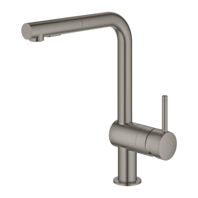 GROHE Minta Keukenkraan - hoog - uittrekbare l uitloop - 2 straalsoorten - hard graphite geborsteld