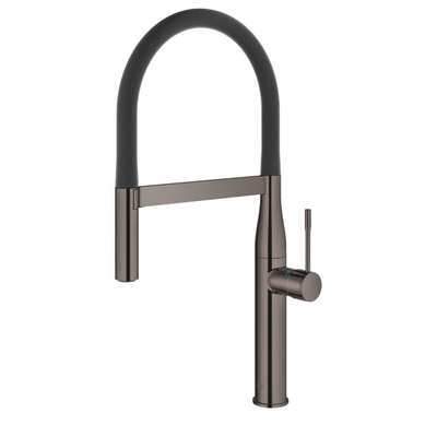 GROHE Essence Keukenkraan - hoog - 2 straalsoorten - met profesionele handdouche - hard graphite glans