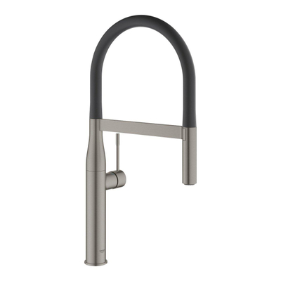 GROHE Essence Keukenkraan - hoog - 2 straalsoorten - met profesionele handdouche - hard graphite geborsteld