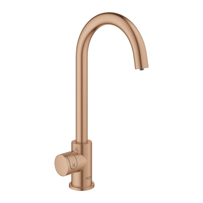 GROHE Blue Home Keukenkraan - C-uitloop - 1-gats - filterfunctie - plat licht en bruisend water - warm sunset geborsteld