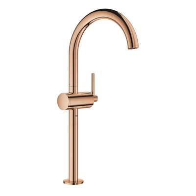 GROHE Atrio Wastafelkraan Opbouw - uitloop 18cm - XL-size - push open - afvoerplug - warm sunset