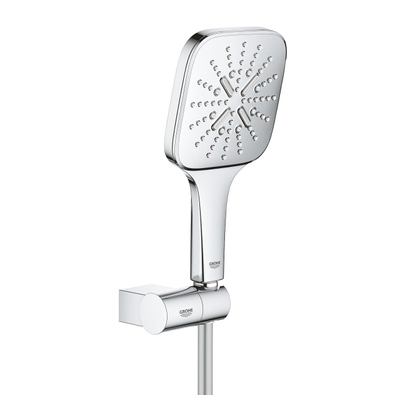 GROHE Rainshower SmartActive 130 Cube Handdoucheset - 3 straalsoorten - vierkant - met houder - verstelbaar - gladde slang - 150cm - chroom