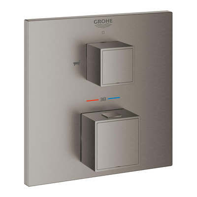 Grohe Grohtherm Cube Mengkraan inbouw - 2 knoppen - bad/douche - brushed hard graphite