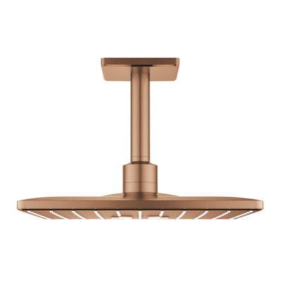 GROHE Rainshower SmartActive 310 Cube Hoofddouche - 31x31cm - 2 straalsoorten - plafondarm 14.2cm - geborsteld warm sunset