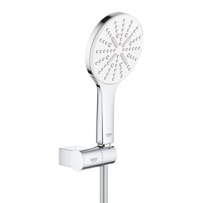 GROHE Rainshower SmartActive 130 Handdoucheset - 3 straalsoorten - rond - met houder - verstelbaar - gladde slang - 150cm - chroom/moonwhite