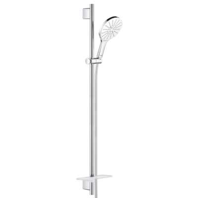 GROHE Rainshower Smartactive 150 Glijstangset - 90cm - ronde handdouche - 3 straalsoorten - gladde doucheslang - met zeepschaal - chroom/moon white