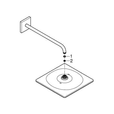 Grohe Rainshower hoofddouche+arm vierkant cool sunrise geborsteld TWEEDEKANS