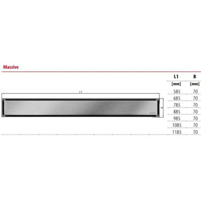 Aco Showerdrain c colours douchegoot 785mm H=68 vloerflens rooster zwart
