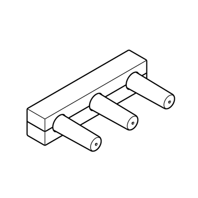 Dornbracht Universeel inbouwdeel voor 3 gats muurkraan uitloop links