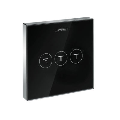 Hansgrohe ShowerSelect Glass afbouwdeel voor inbouw stopkraan v. 3 functies zwart/chroom