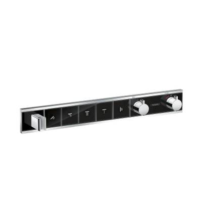 Hansgrohe RainSelect afbouwdeel voor inbouw douchekraan thermostatisch voor 5 functies 66.9x90cm zwart/chroom