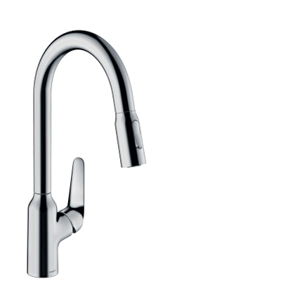 Hansgrohe M42 M4216-H220 1-gats keukenkraan m. uittrekbare handdouche m. 360° draaibare uitloop chroom