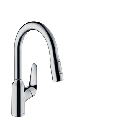 Hansgrohe M42 M429-H180 1-gats keukenkraan m. uittrekbare handdouche m. 360° draaibare uitloop chroom