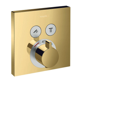 Hansgrohe ShowerSelect afbouwdeel v. inbouwkraan thermostatisch v. 2 douchefuncties m. start/stop-kraan polished gold