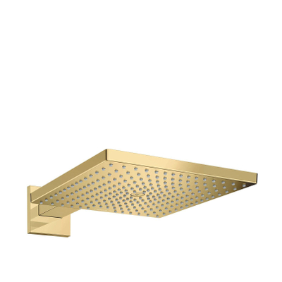 Hansgrohe Raindance E Square hoofddouche E300 1jet met douchearm 39cm 30x30cm polished gold