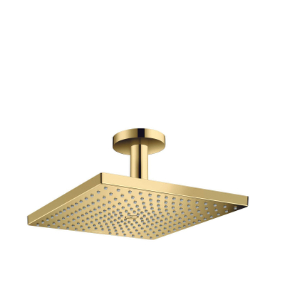 Hansgrohe Raindance E Square hoofddouche E300 1jet m. plafondbevestiging 15.8cm 30x30cm polished gold