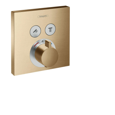 Hansgrohe ShowerSelect afbouwdeel v. inbouwkraan thermostatisch v. 2 douchefuncties m. start/stop-kraan brushed bronze