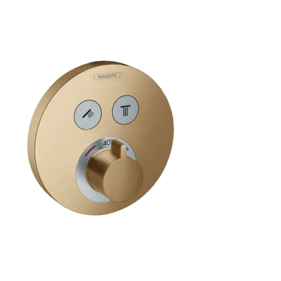 Hansgrohe ShowerSelect S thermostaat afbouwdeel voor 2 functies brushed bronze