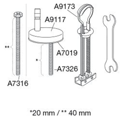 Pressalit Onderdelen scharnierset afneembaar voor Sway D zitting