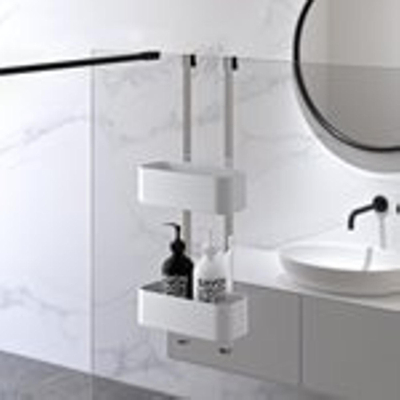 Geesa Frame Doucherek hangend dubbel 25cm Wit / Chroom