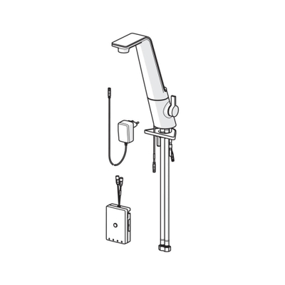 Hansa Alessi Sense elektronische keukenkraan m. netvoeding met LED verlicht display uitloop 20cm chroom/wit