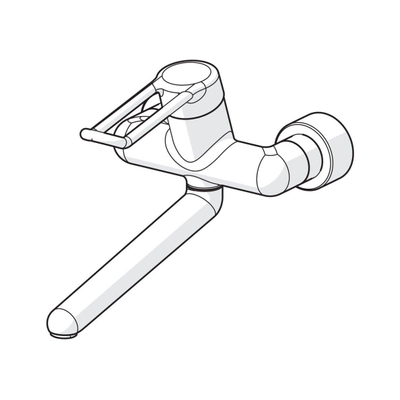 Hansa Hansamedipro wandkraan met projectbeugelhendel met draaibare uitloop 31.1cm met verdekte afsluitbare koppelingen chroom