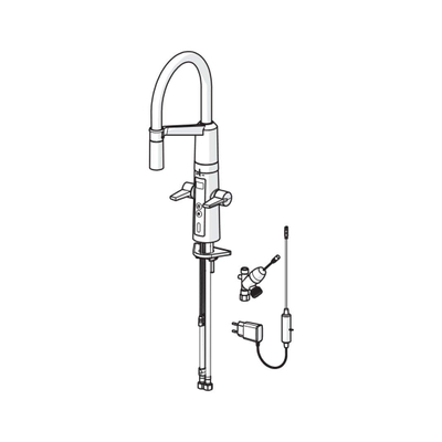 Hansa Fit Keukenmengkraan 3/8 inch 1 kraangat temperatuurbegrenzing Chroom glans