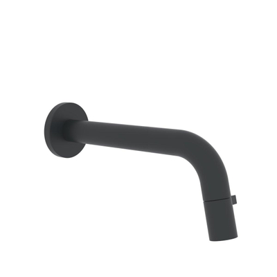 HansaHansanovatapkraan wanduitloop1/2aansluiting sprong 186mmmat zwart