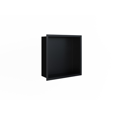 Looox BoX nis - 30X30X7cm - inbouw - met flens - zwart mat TWEEDEKANS