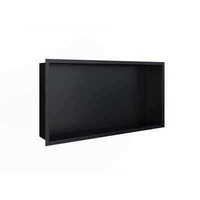 Looox BoX nis - 60X30X7cm - inbouw - met flens - zwart mat