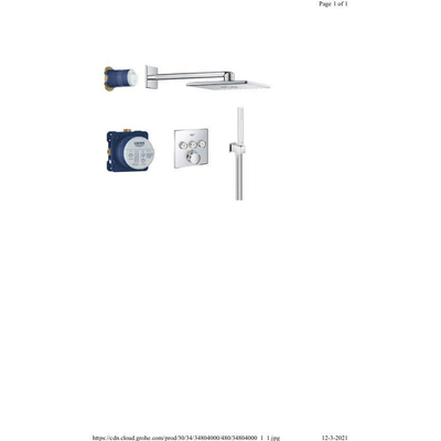 GROHE Grohtherm smartcontrol Regendoucheset Inbouw - hoofddouche vierkant 31cm - handdouche staaf - wandarm - chroom