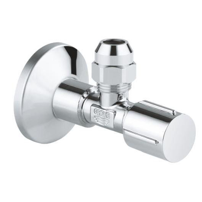 GROHE hoekstopkraan knel met teflon dichtingsring 1/2 x3/8 met metalen greep chroom